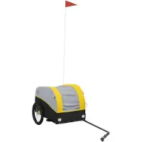 vidaXL Cykelvagn svart och gul 30 kg järn