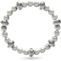GUESS Edgy pärl-stålarmband JUMB04069JWSTWIT/U