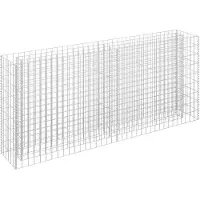 vidaXL Planteringsgabion upphöjd galvaniserat stål 180x30x90 cm