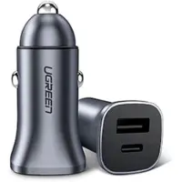 UGREEN - Strömadapter för bil - 18 Watt - 3 A - QC 4.0, PD 3.0 - 2 utdatakontakter (USB, USB-C)