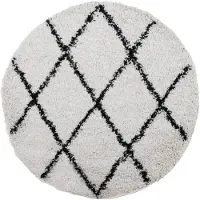 vidaXL Ryamatta PAMPLONA lång lugg modern gräddvit & svart Ø 280 cm