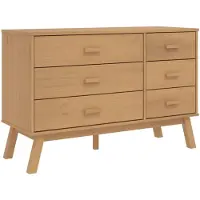 vidaXL Byrå OLDEN brun massiv furu