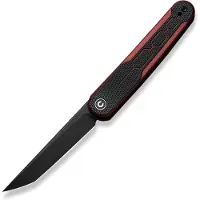 CIVIVI KwaiQ C23015-1 Blackwashed Nitro-V, Milled Burgundy Black G10, pocket knife