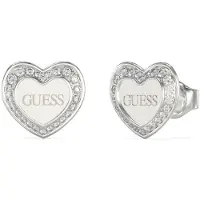 GUESS Love silverfärgade hjärtörhängen JUBE04035JWRHT/U