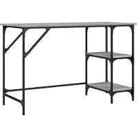 vidaXL Skrivbord grå sonoma 120x50x75 cm metall och konstruerat trä