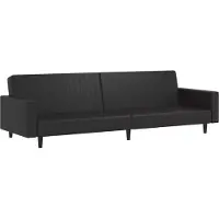 vidaXL 2-sits bäddsoffa svart konstläder 375951