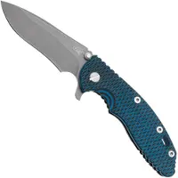 Rick Hinderer Knives Rick Hinderer XM-18, 3.5" Recurve Tri-way Battle Blue, Blue/Black G10, pocket knife