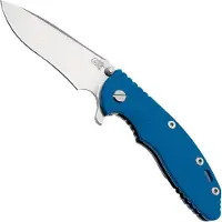 Rick Hinderer Knives Rick Hinderer XM-18, 3.5" Recurve Tri-way Stonewash Blue, Blue G10, pocket knife