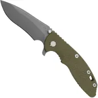 Rick Hinderer Knives Rick Hinderer XM-18, 3.5" Recurve Tri-way Battle Bronze Green G10, pocket knife