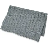 Smallstuff Babymatta - Stickad - Soft Blue - - One Size - Filt