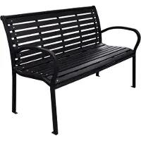 vidaXL Trädgårdsbänk svart 116 cm stål och WPC