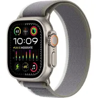 Apple Watch Ultra 2 49 mm Titanium med Trail Loop (M/L) - Grön/Grå