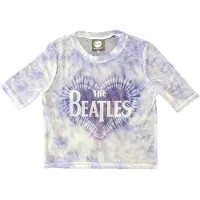 Ginza.se The Beatles: Ladies Crop Top/Heart & Drop T Logo (White) (Mesh) (Small)