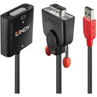 Lindy AV adapter DVI-I - D-Sub (VGA) + USB-A black (38184)