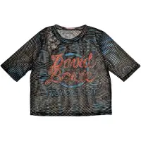 Ginza.se David Bowie: Ladies Crop Top/1980 World Tour (Black) (Mesh) (X-Small)