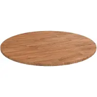vidaXL Rund bordsskiva ljusbrun Ø80x1,5 cm behandlad massiv ek