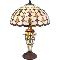 LumiLamp Tiffany bordslampa 5182, Multifärgad, Vardagsrum / matsal, Glas, Tiffany, Bordslampa