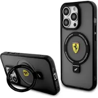 Ferrari FEHMP15SUSCAK iPhone 15 6,1" svart/svart hårt fodral Ringställ 2023 Collection MagSafe