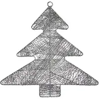 Krist+ Festdekoration - Julgran - Silverfärgad - Metall och Plast - 36,7 x 0,2 x 37,5 cm silver
