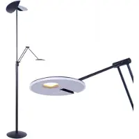 Highlight LED uplight golvlampa Sapporo, dimbar, Svart, Vardagsrum / matsal, Metall, Modern, LED-golvlampa