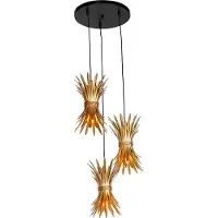 QAZQA Art Deco Hänglampa guld 3-ljus - Wesley