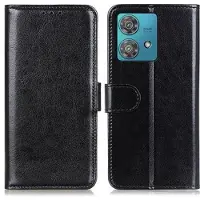 Mtp Products Motorola Edge 40 Neo Plånboksfodral med Magnetstängning - Svart