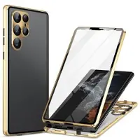 Mtp Products Samsung Galaxy S24 Ultra Magnetisk Skal med Härdat Glas - Guld