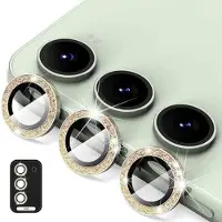 Mtp Products Samsung Galaxy S24 Hat Prince Glitter Kameralinsskydd i Härdat Glas - Guld