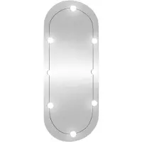 vidaXL Väggspegel med LED-belysning 45x100 cm glas oval
