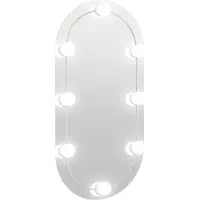 vidaXL Spegel med LED-lampor 80x40 cm glas oval