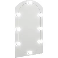 vidaXL Spegel med LED-lampor 70x40 cm glas valvformad (335864+326088)