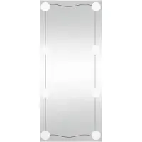 vidaXL Väggspegel med LED-belysning 30x80 cm glas rektangulär