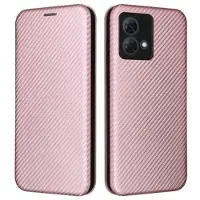 Mtp Products Motorola Moto G84 Flipfodral - Kolfiber - Roséguld
