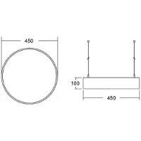 Brumberg Pendellampa Biro Circle, Aluminium / grå / zink, Arbetsrum / kontor, Aluminium / grå / zink, Modern