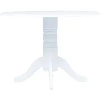 vidaXL Bord Vitt, 106 Cm, Massivt Gummiträ