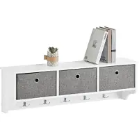 SoBuy Vägghängd Kapphylla 100 cm Vit