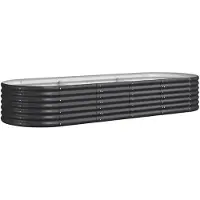 vidaXL Odlingslåda galvaniserat stål 224x80x36 cm antracit