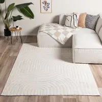 FRAAI Japandi-matta | Yori Arches gräddvit hos Volero | 160x230 cm | Polyester | Asymmetrisk | Rektangulär | Hög lugg