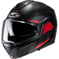 HJC i100 Beis MC1SF Fällbar Hjälm Matt/Svart/Röd XS Unisex sort