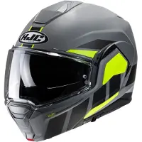 HJC i100 Beis MC3HSF Fällbar Hjälm Matt/Grå/Gul/Svart S Unisex