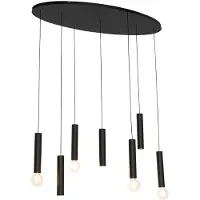 QAZQA Design Hänglampa Svart Oval 7-ljus - Tuba