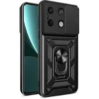 Mtp Products Xiaomi Redmi Note 13 Hybrid Skal med Roterande Ring med Kameraskydd - Svart