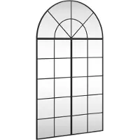 vidaXL Väggspegel svart 80x140 cm bågformad järn
