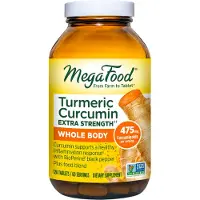 MegaFood , Turmeric Curcumin Extra Strength, Whole Body, 475 mg, 120 Tablets (237.5 mg per tablet)