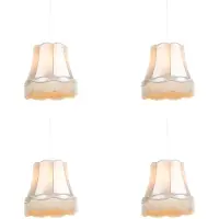 QAZQA Set med 4 retro-hänglampor krämvit 45 cm - Granny