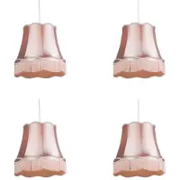 QAZQA Set med 4 retro-hänglampor rosa 45 cm - Granny
