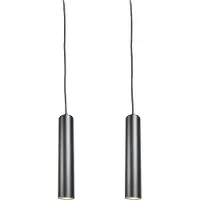 QAZQA Set med 2 designpendellampor svart - Tuba Small