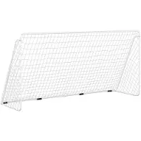 vidaXL Fotbollsmål med nät vit 366x122x182 cm stål