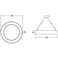 Brumberg Pendellampa Biro Circle Ring, dimbar, Aluminium / grå / zink, Arbetsrum / kontor, Aluminium / grå / zink, Modern