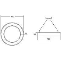 Brumberg Pendellampa Biro Circle Ring, Aluminium / grå / zink, Arbetsrum / kontor, Aluminium / grå / zink, Modern